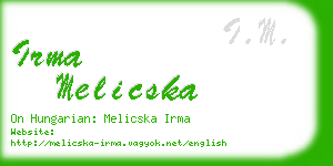 irma melicska business card